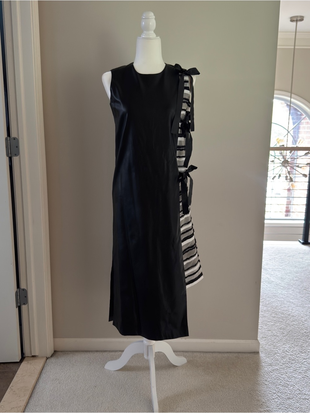 Limited Collection Women's Asymmetrical Leather Dress in Black